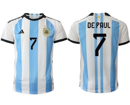 Moški Nogometni dresi Argentina Domači SP 2022 Kratek Rokav DE PAUL 7