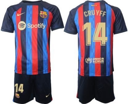 Moški Nogometni dresi FC Barcelona Domači 2023 Kratek Rokav + Kratke hlače CRUYFF 14