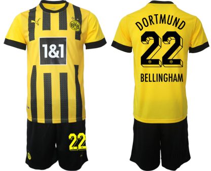 Moški Nogometni dresi Borussia Dortmund Domači 2023 Kratek Rokav + Kratke hlače BELLINGHAM 22