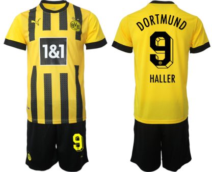 Moški Nogometni dresi Borussia Dortmund Domači 2023 Kratek Rokav + Kratke hlače HALLER 9