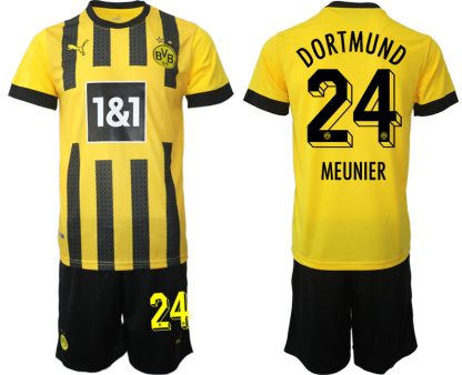 Moški Nogometni dresi Borussia Dortmund Domači 2023 Kratek Rokav + Kratke hlače MEUNIER 24