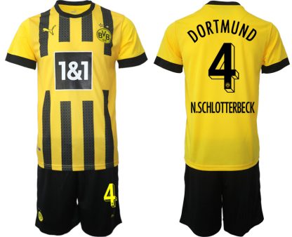 Moški Nogometni dresi Borussia Dortmund Domači 2023 Kratek Rokav + Kratke hlače N.SCHLOTTERBECK 4