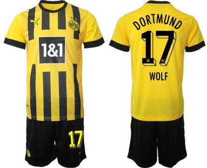 Moški Nogometni dresi Borussia Dortmund Domači 2023 Kratek Rokav + Kratke hlače WOLF 17