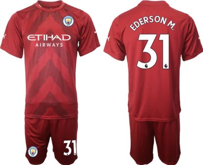 Moški Nogometni dresi kompleti Manchester City Vratar Gostujoči 2023 prodajo EDERSON M.31