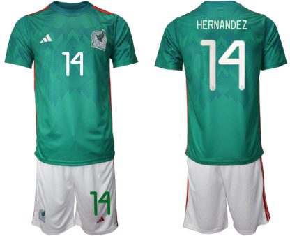 Moški Nogometni dresi Mehika Domači SP 2022 Kratek Rokav + Kratke hlače HERNANDEZ 14