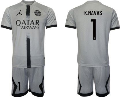 Moški Nogometni dresi Paris Saint-Germain PSG Gostujoči 2023 Kratek Rokav + Kratke hlače K.NAVAS 1