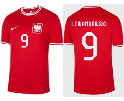 Moški Nogometni dresi Poljska Gostujoči SP 2022 Kratek Rokav Robert Lewandowski 9