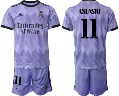 Moški Nogometni dresi Real Madrid Gostujoči 2023 Kratek Rokav + Kratke hlače ASENSIO 11