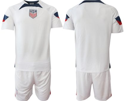 Moški Nogometni dresi Združene države Domači SP 2022 Kratek Rokav + Kratke hlače