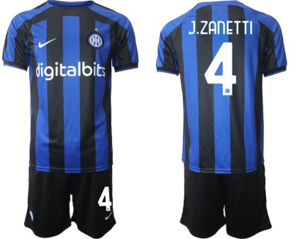 Poceni-Moski-nogometni-dresi-kompleti-Inter-Milan-Domaci-2023-Kratek-Rokav-Kratke-hlace-J.ZANETTI-4