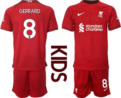 Poceni-Otroski-nogometni-dresi-kompleti-Liverpool-Domaci-2023-Kratek-Rokav-Kratke-hlace-GERRARD-8