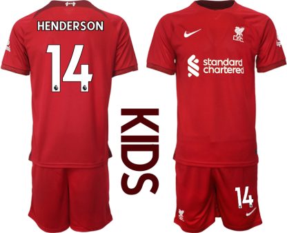 Poceni-Otroski-nogometni-dresi-kompleti-Liverpool-Domaci-2023-Kratek-Rokav-Kratke-hlace-HENDERSON-14