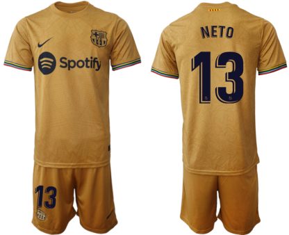 Moški Nogometni dresi Barcelona Gostujoči 2023 Kratek Rokav + Kratke hlače NETO 13