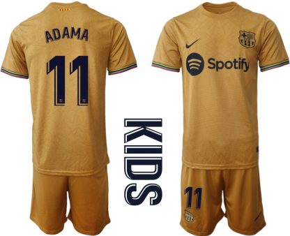 Otroški Nogometni dresi Barcelona Gostujoči 2023 Kratek Rokav + Kratke hlače ADAMA 11