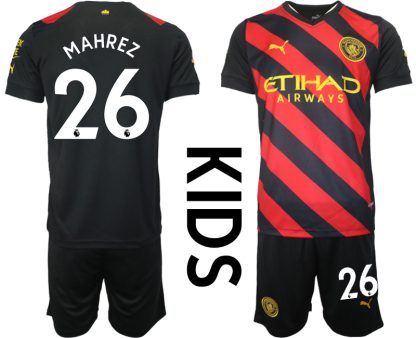 Otroški Nogometni dresi Manchester City Gostujoči 22-23 Kratek Rokav + Kratke hlače MAHREZ 26