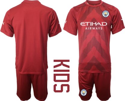 Otroški Nogometni dresi Manchester City Vratar Gostujoči 2023 Kratek Rokav + Kratke hlače