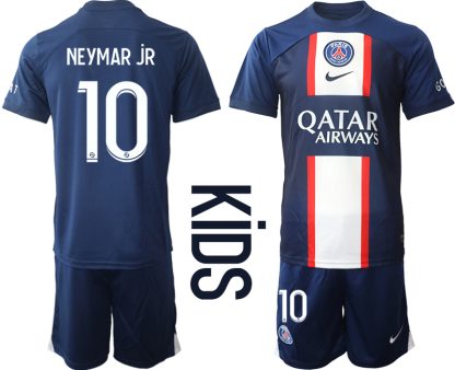 Otroški Nogometni dresi Paris Saint-Germain PSG Domači 2023 Kratek Rokav + Kratke hlače NEYMAR jR 10