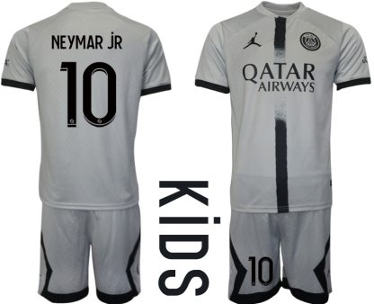 Otroški Nogometni dresi Paris Saint-Germain PSG Gostujoči 2023 Kratek Rokav + Kratke hlače NEYMAR JR 10