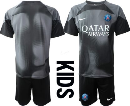 Otroški Nogometni dresi Paris Saint-Germain PSG Vratar Domači 2023 Kratek Rokav + Kratke hlače