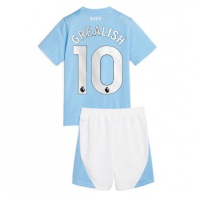 Poceni-Otroski-nogometni-dresi-kompleti-Manchester-City-Domaci-2023-24-Kratek-Rokav-Kratke-hlace-Jack-Grealish-10