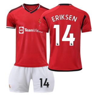 Kupiti-Otroski-Nogometni-dresi-Manchester-United-Domaci-Kratek-Rokav-Kratke-hlace-2023-24-ERIKSEN-14