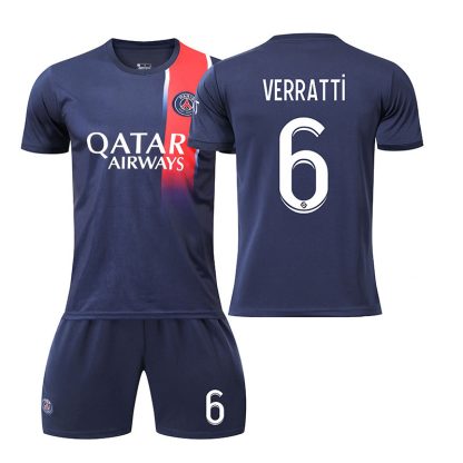 Poceni-Moski-Nogometni-dresi-kompleti-Paris-Saint-Germain-PSG-Domaci-dresi-tisk-VERRATTi-6-2023-24