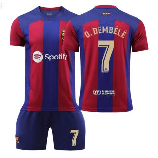 Replika-Otroski-Nogometni-dresi-kompleti-Barcelona-Domaci-23-24-O.DEMBELE-7