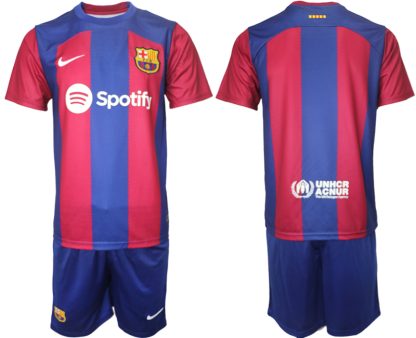 Kupiti-Replika-Moski-Nogometni-dresi-FC-Barcelona-Domaci-2023-24-Kratek-Rokav-Kratke-hlace