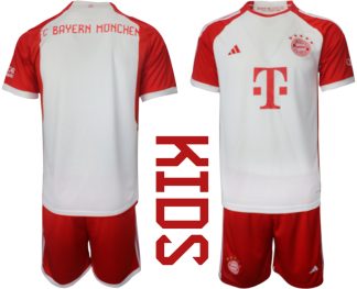 Kupiti-Replika-Otroski-Nogometni-dresi-Bayern-Munich-Domaci-2023-2024-Kratek-Rokav-Kratke-hlace