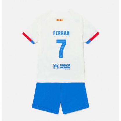 Kupiti-Prodajo-Otroski-Nogometni-dresi-Barcelona-Gostujoci-2023-24-Kratek-Rokav-Kratke-hlace-Ferran-Torres-7