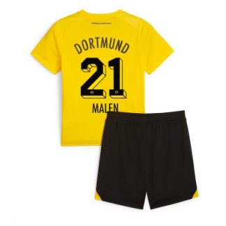 Kupiti-Prodajo-Otroski-Nogometni-dresi-Borussia-Dortmund-Domaci-2023-24-Kratek-Rokav-Kratke-hlace-Donyell-Malen-21