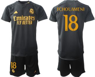 Kupiti-Novo-Moski-Nogometni-dresi-kompleti-Real-Madrid-Tretji-2023-2024-Aurelien-Tchouameni-18