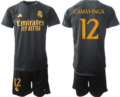 Kupiti-Prodajo-Moski-Nogometni-dresi-kompleti-Real-Madrid-Tretji-2023-24-Eduardo-Camavinga-12