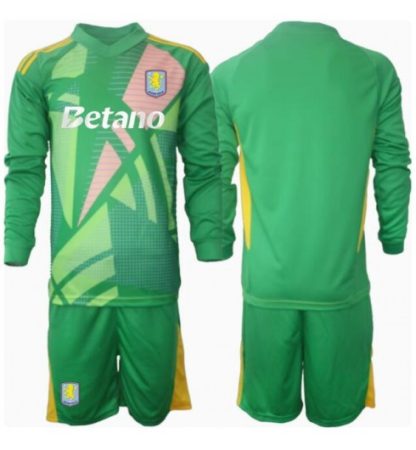 Kupiti-Prodajo-Otroski-Nogometni-dresi-Kompleti-Aston-Villa-Vratar-Domaci-2024-25-zelena