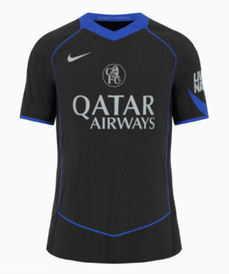 Kupiti-Prodajo-Moski-Nogometni-dresi-Chelsea-Tretji-2025-26-Crna-modra