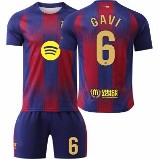 Kupiti-Prodajo-Otroski-Nogometni-Dres-FC-Barcelona-Domaci-2025-26-Paez-Gavi-6-Kratek-Rokav-Kratke-hlace