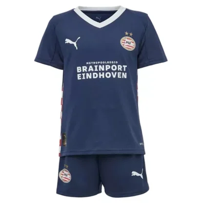 Kupiti-Prodajo-Otroski-Nogometni-Dresi-Kompleti-za-otroke-PSV-Eindhoven-Gostujoci-2025-26