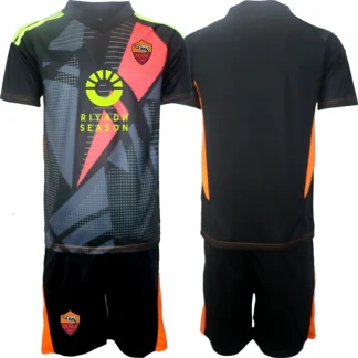 Kupiti-Prodajo-Otroski-Nogometni-dresi-AS-Roma-Vratar-2024-25-personalizirani