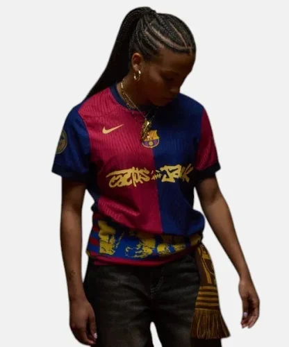 Kupiti-Prodajo-Zenski-Nogometni-dresi-FC-Barcelona-Travis-Scott-2024-25-Kratki-rokavi