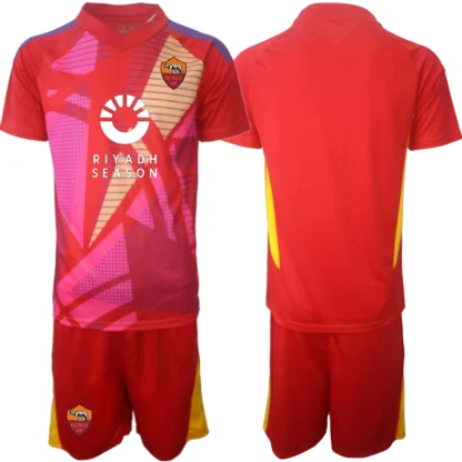 Najcenejsi-Nogometni-dresi-za-otroke-AS-Roma-Vratar-2024-25-rdeca