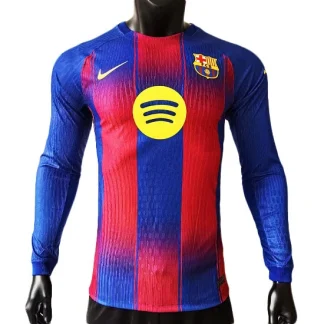 Kupiti-Prodajo-Moski-Nogometni-Dres-FC-Barcelona-Domaci-2025-26-Dolgi-Rokav-Razlicica-predvajalnika