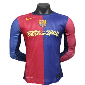 Kupiti-Prodajo-Moski-Nogometni-dresi-FC-Barcelona-Travis-Scott-2024-25-Dolgi-Rokav