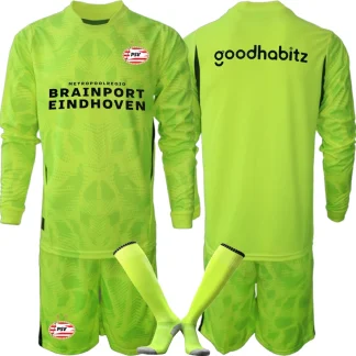 Kupiti-Prodajo-Otroski-Dresi-Kompleti-za-otroke-PSV-Eindhoven-Vratar-2024-25-Dolgi-Rokav