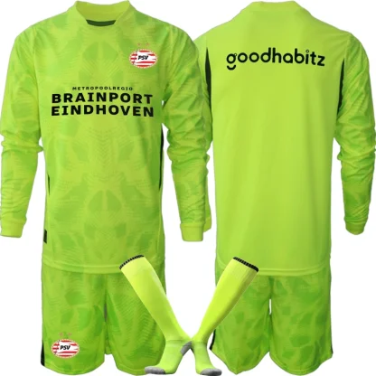 Kupiti-Prodajo-Otroski-Dresi-Kompleti-za-otroke-PSV-Eindhoven-Vratar-2024-25-Dolgi-Rokav
