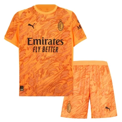 Kupiti-Prodajo-Otroski-Nogometni-Dresi-komplet-AC-Milan-Vratar-2025-26-Oranzna-Mike-Maignan-16