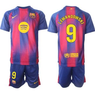 Kupiti-Prodajo-Moski-Nogometni-dresi-komplet-Robert-Lewandowski-9-FC-Barcelona-Domaci-2025-26