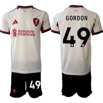 Kupiti-Prodajo-Moski-Nogometni-dresi-Liverpool-Kaide-Gordon-49-Gostujoci-2025-26-Kratek-Rokav-Kratke-hlace