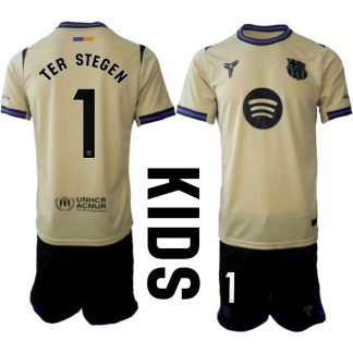 Kupiti-Prodajo-Otroski-Nogometni-dresi-komplet-FC-Barcelona-Andre-ter-Stegen-1-Gostujoci-2025-26