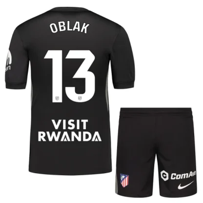 Kupiti-Prodajo-Otroski-dresi-za-nogomet-kompleti-crna-Atletico-Madrid-Jan-Oblak-13-Vratar-2025-26