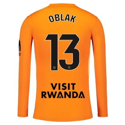 Najcenejsi-Nogometni-dresi-oranzna-Atletico-Madrid-Jan-Oblak-13-Vratar-2025-26-Dolgi-Rokav
